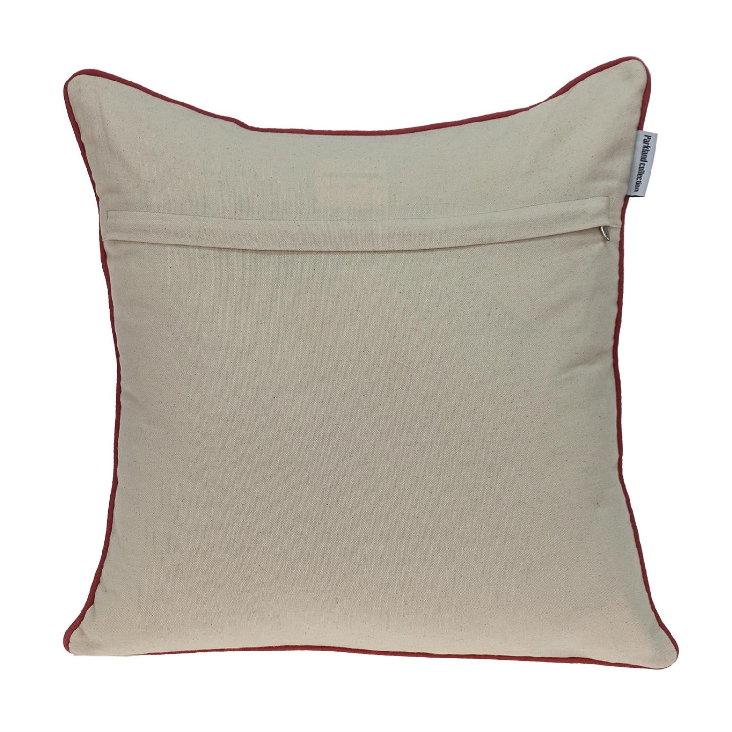 18" X 18" Beige and Blue Abstract Indoor Outdoor Throw Pillow - Image 3