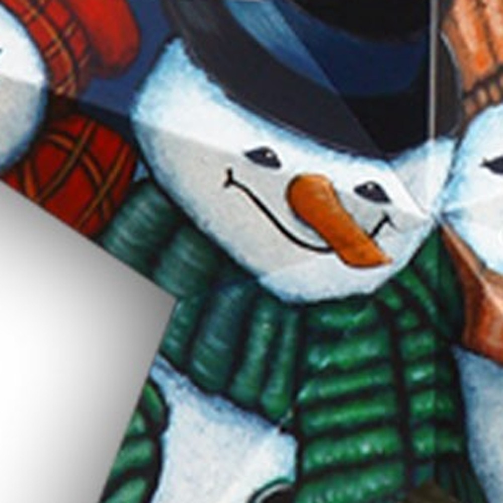 Set of Six Star Shaped Snowmen Joy Christmas Ornaments - Image 2