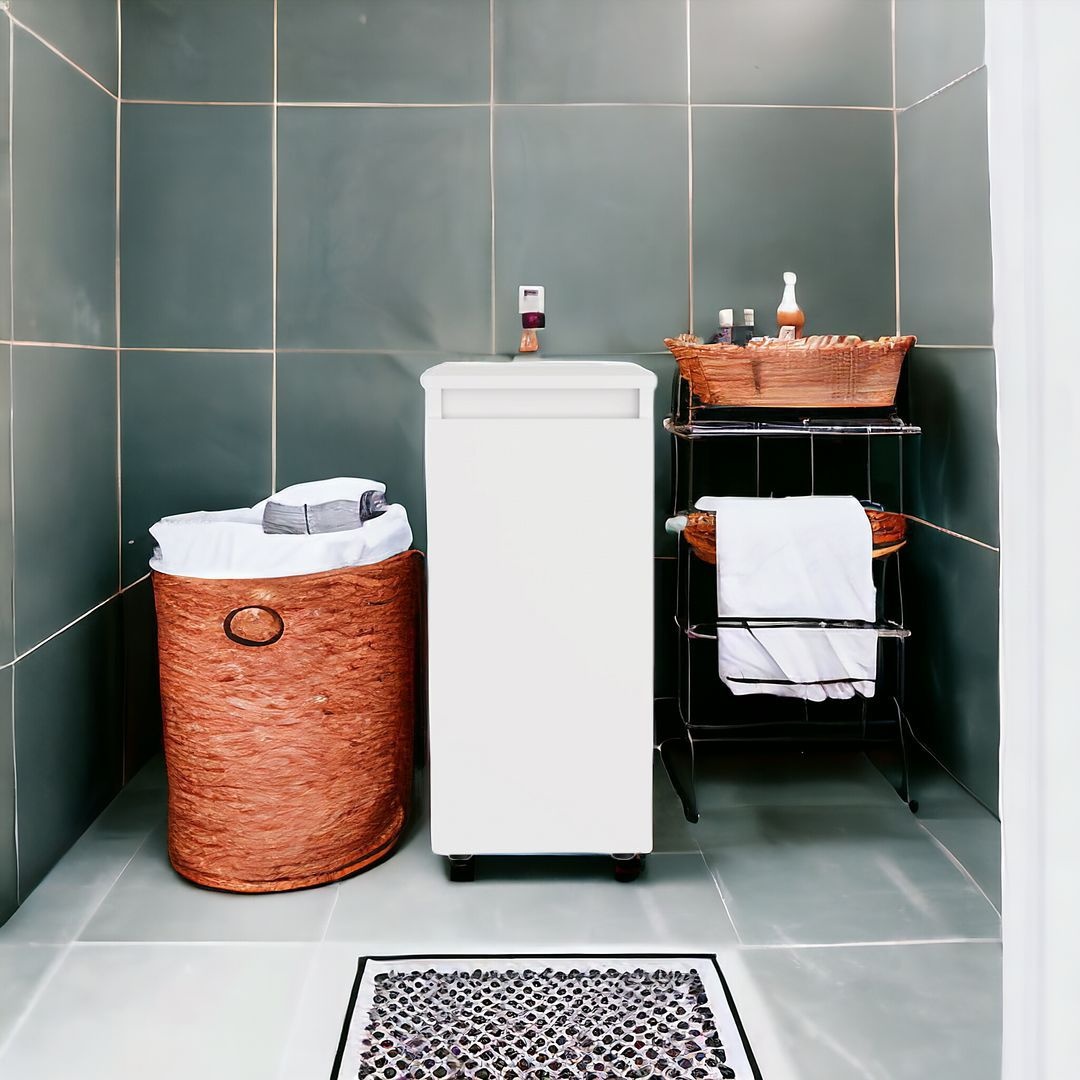 10" White Wood Freestanding Bathroom Vanity - Image 2