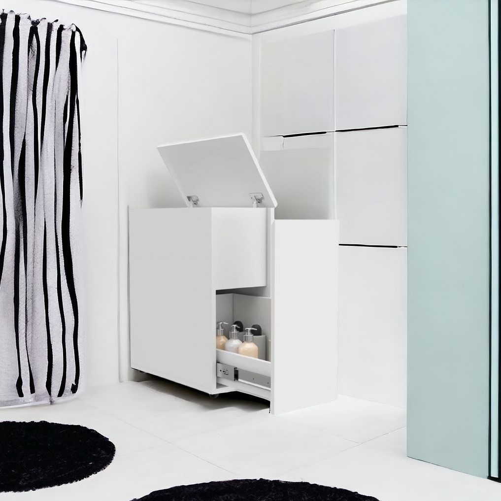 10" White Wood Freestanding Bathroom Vanity - Image 3