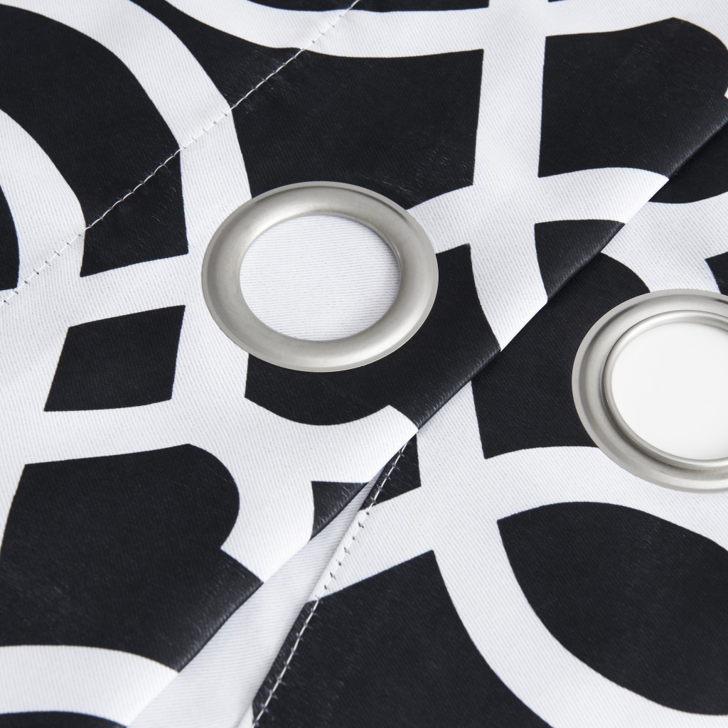 84" Jet Black Trellis Black Out Window Curtain Panel - Image 8