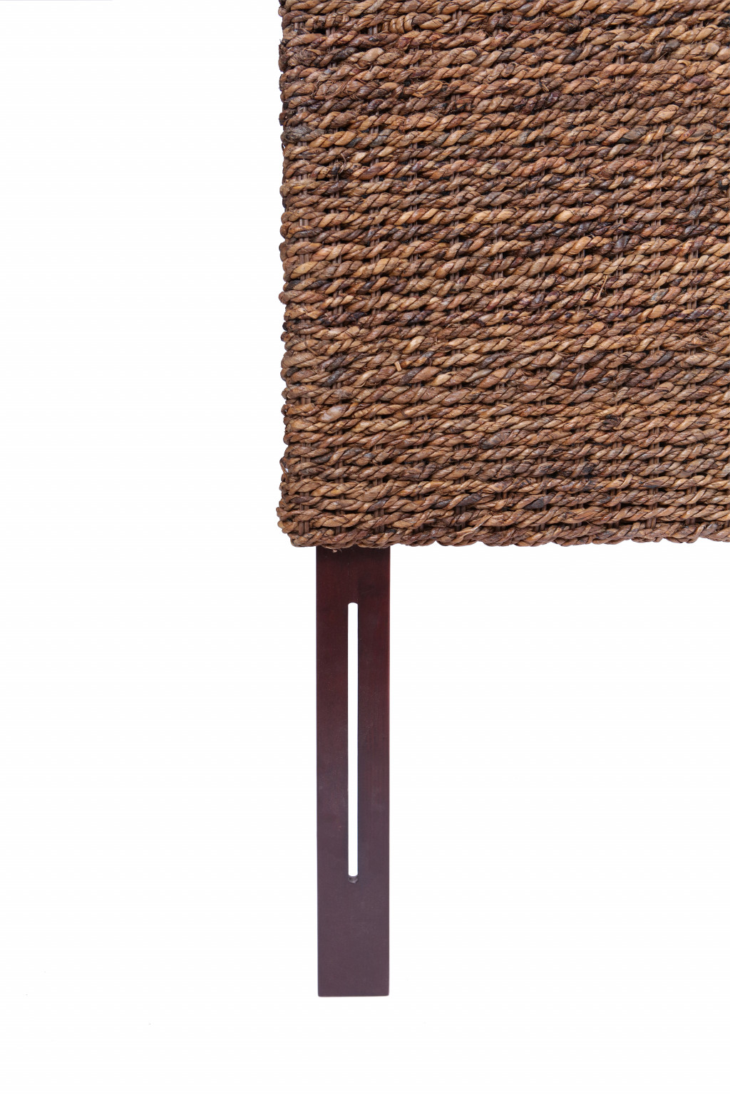 Brown Natural and Rustic Woven Banana Leaf Curved King Size Headboard - Image 4