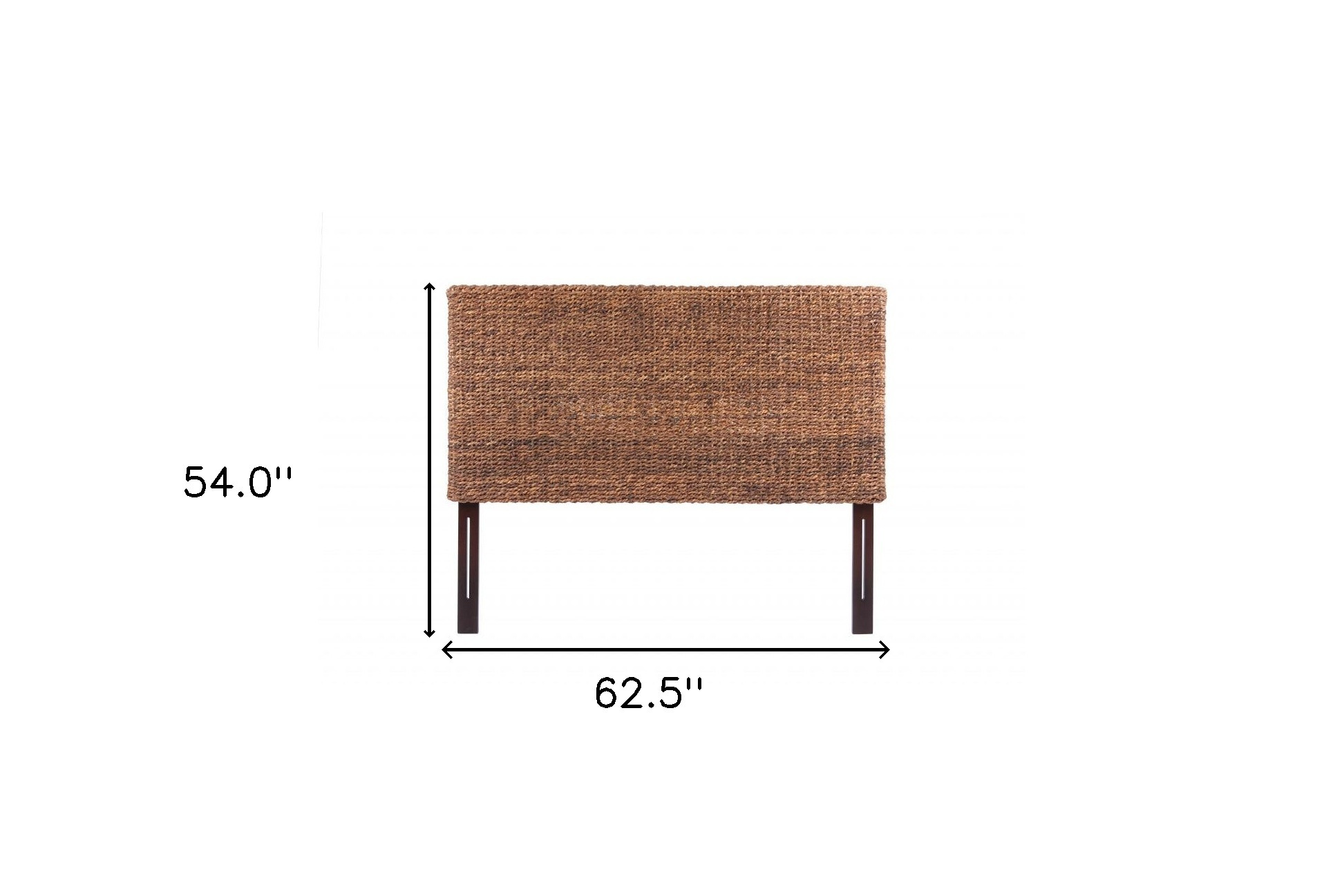 Brown Natural and Rustic Woven Banana Leaf Straight Queen Size Headboard - Image 8