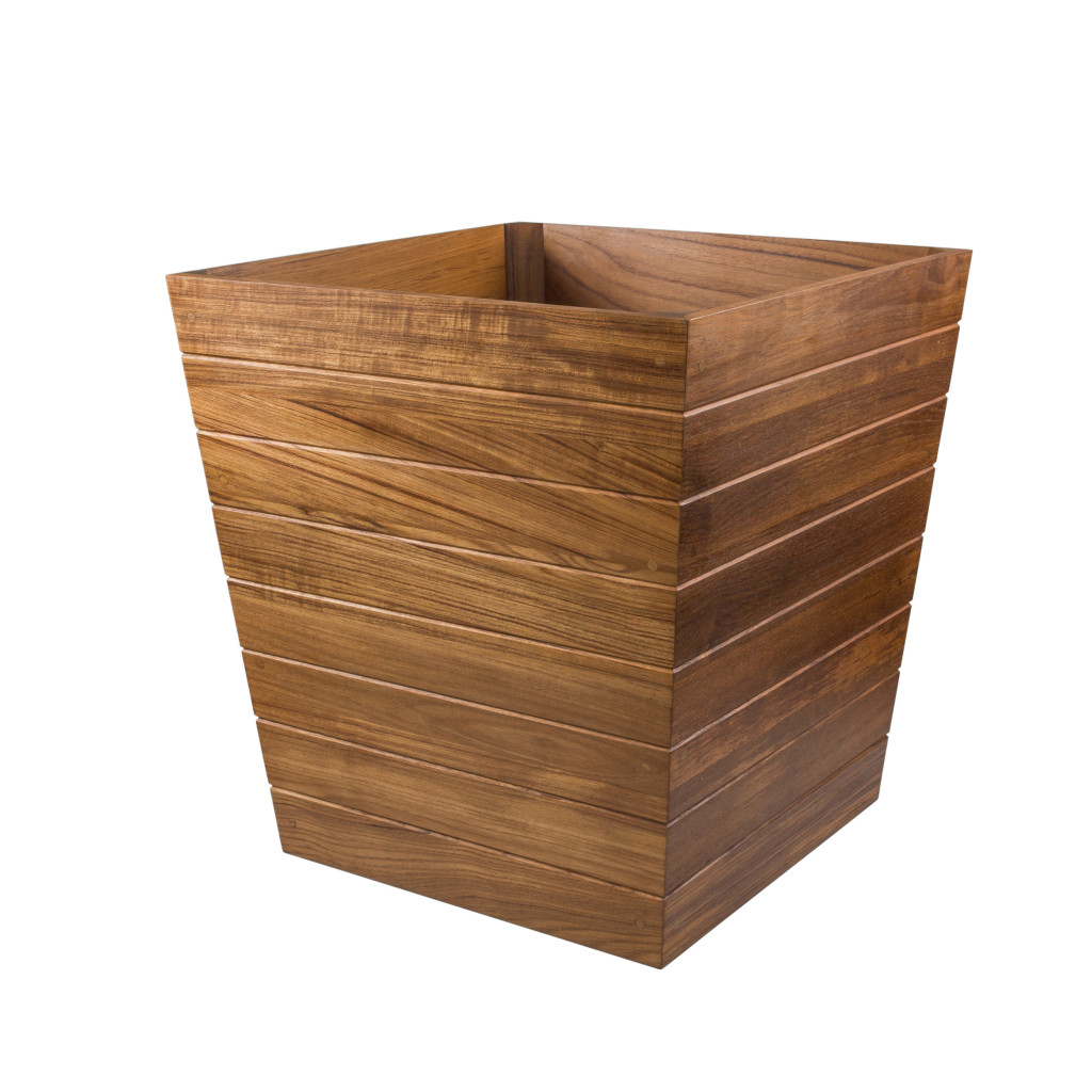 21" Brown Solid Wood Indoor Outdoor Square Planter Box - Image 2