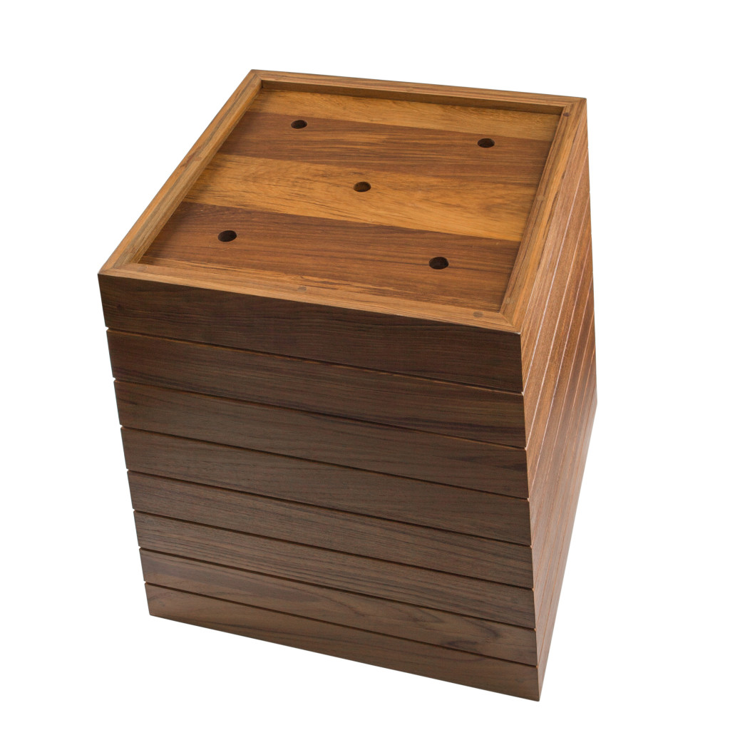 21" Brown Solid Wood Indoor Outdoor Square Planter Box - Image 4