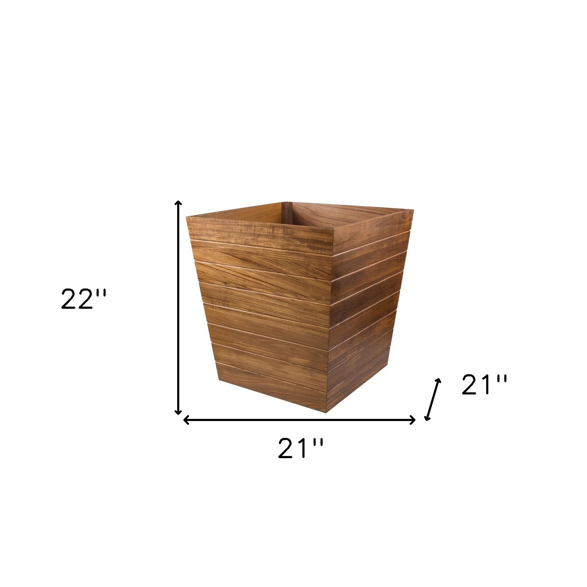 21" Brown Solid Wood Indoor Outdoor Square Planter Box - Image 9