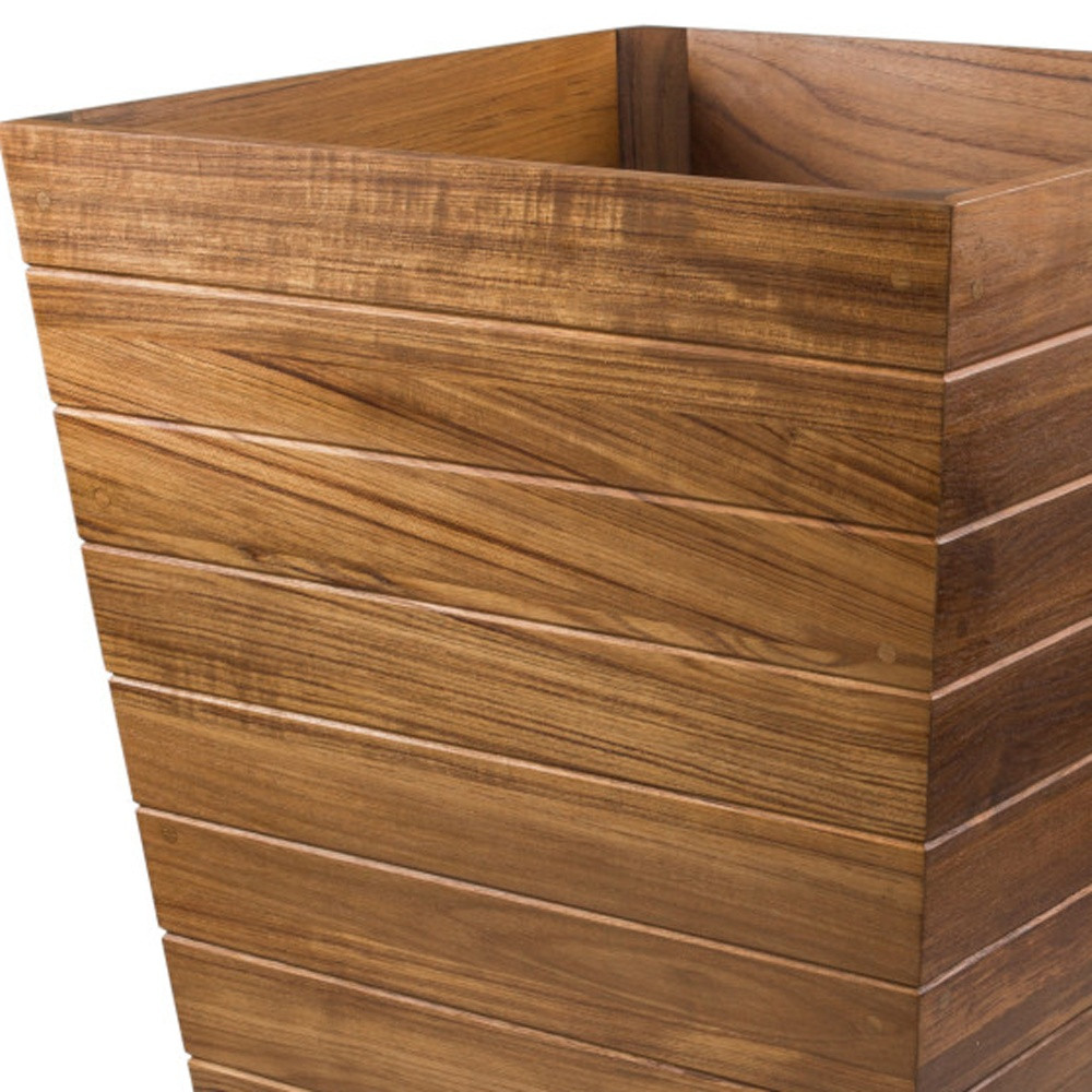 21" Brown Solid Wood Indoor Outdoor Square Planter Box - Image 5