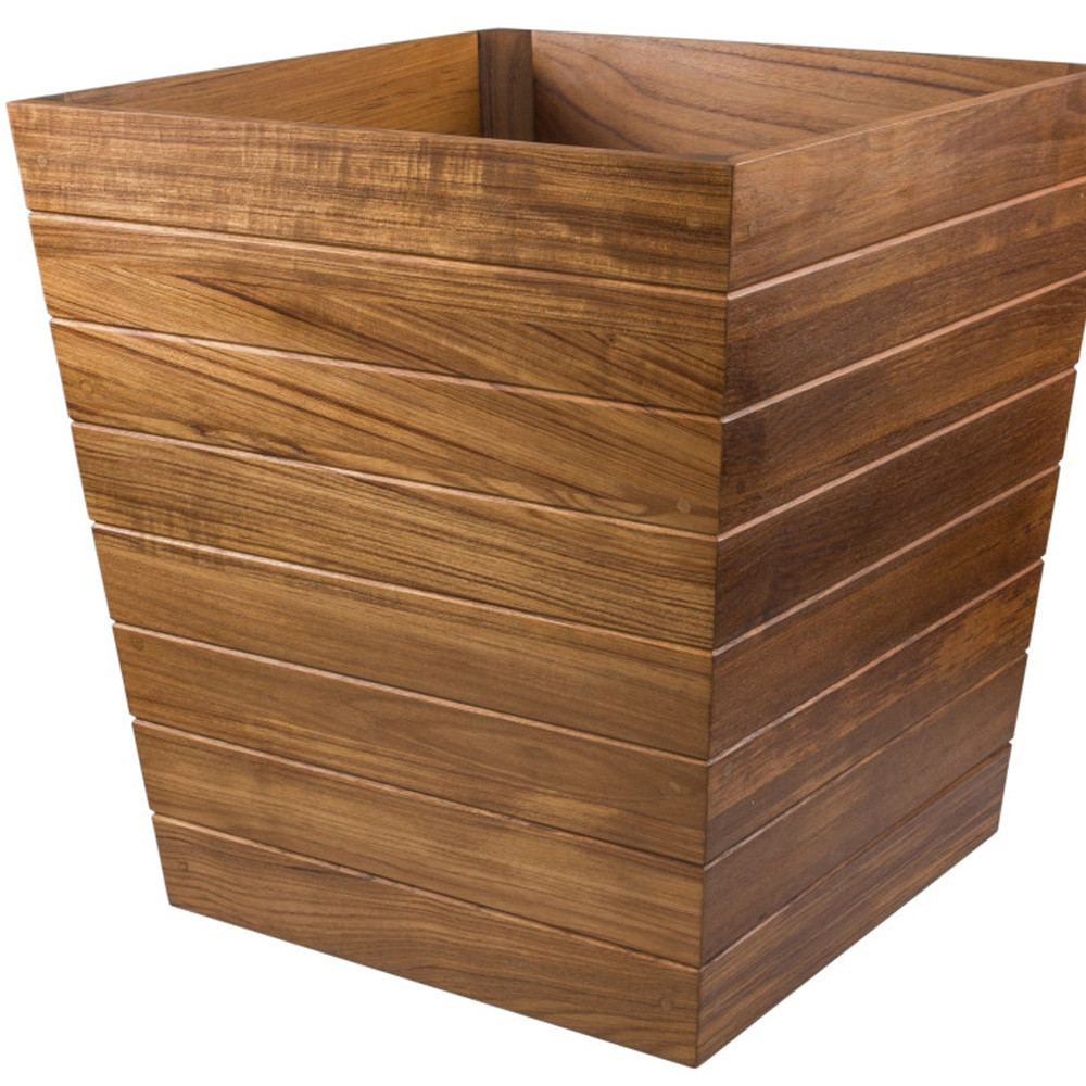 21" Brown Solid Wood Indoor Outdoor Square Planter Box - Image 6