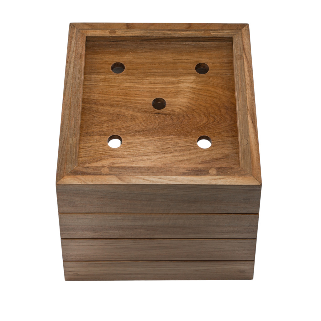 12" Brown Wood Indoor Outdoor Square Planter Box - Image 4