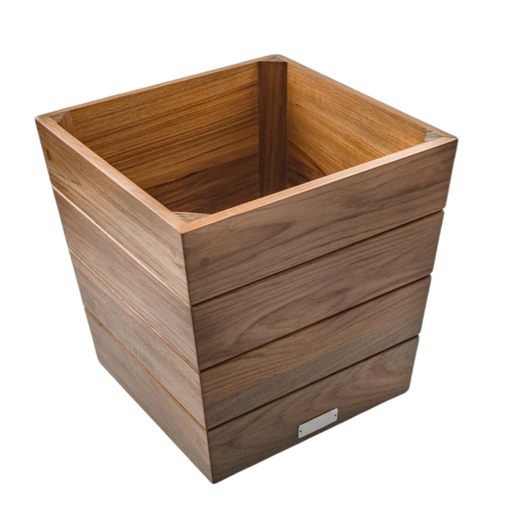 12" Brown Wood Indoor Outdoor Square Planter Box - Image 6
