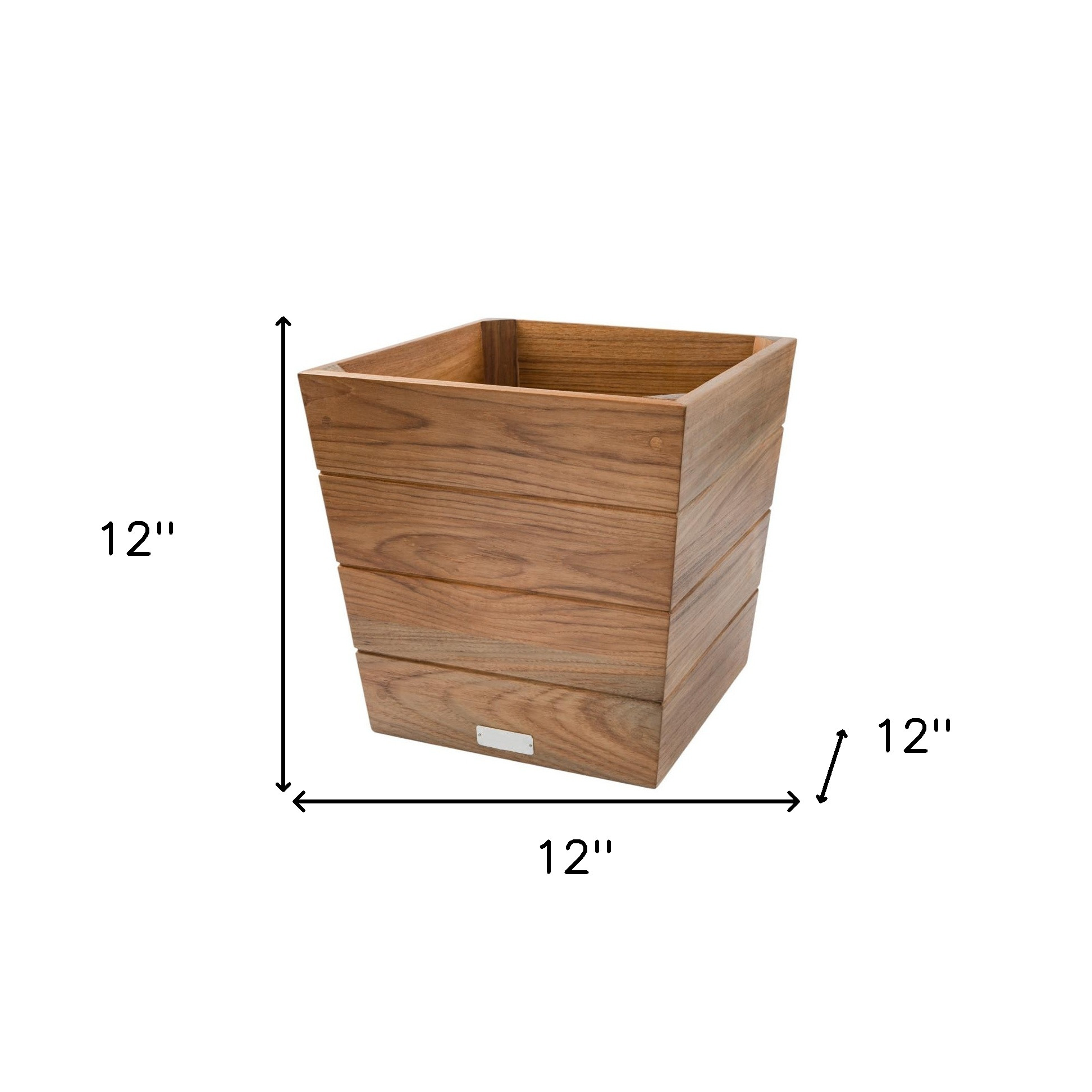 12" Brown Wood Indoor Outdoor Square Planter Box - Image 9