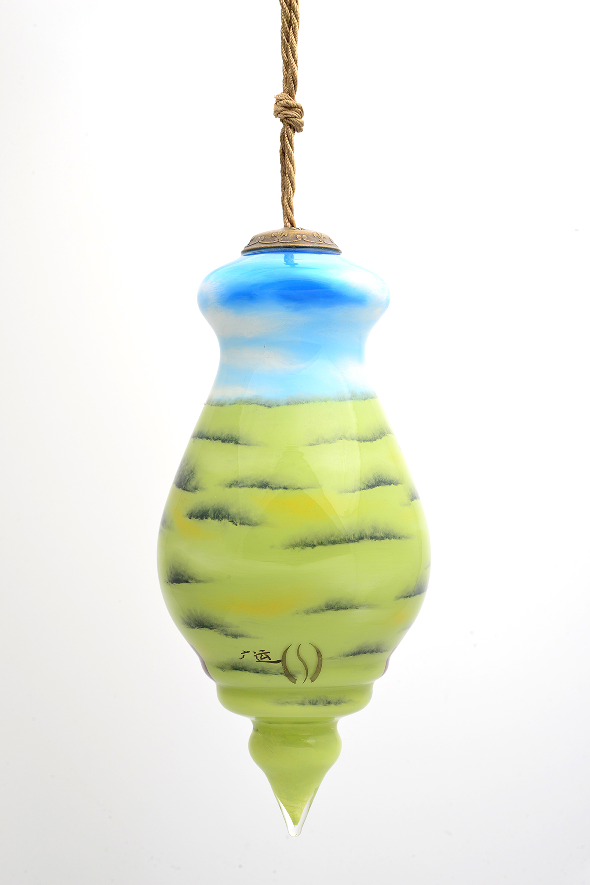 A day at the Vineyard Hand Painted Mouth Blown Glass Ornament - Image 2