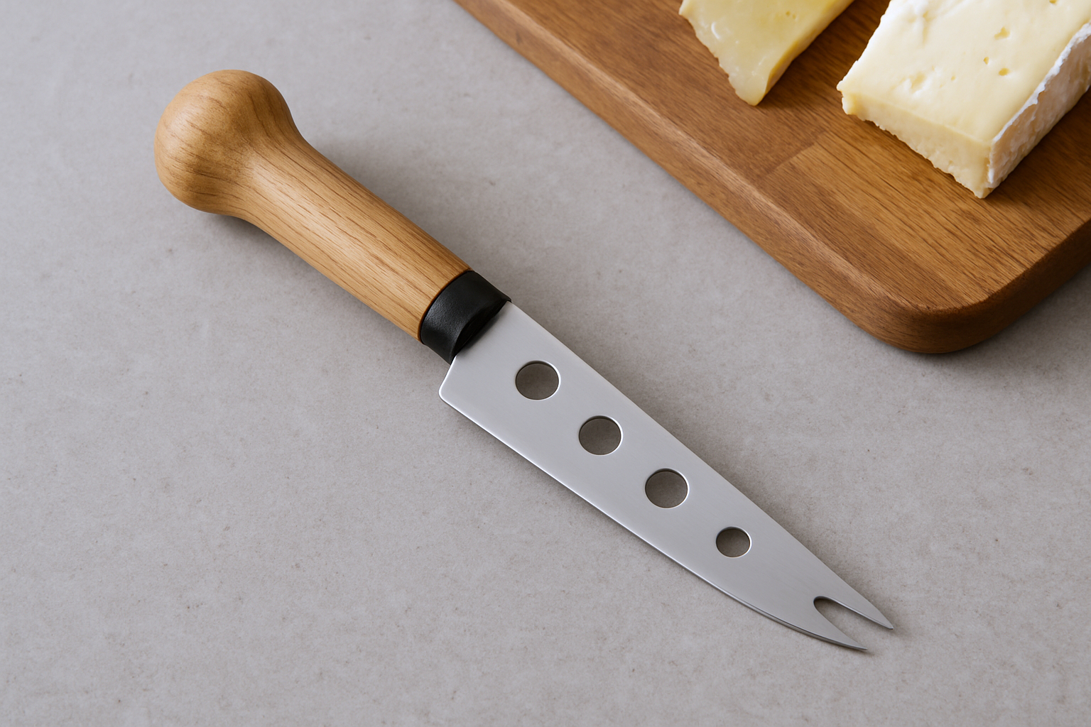 Natural Wood And Stainless Steel Lux Cheese Knife