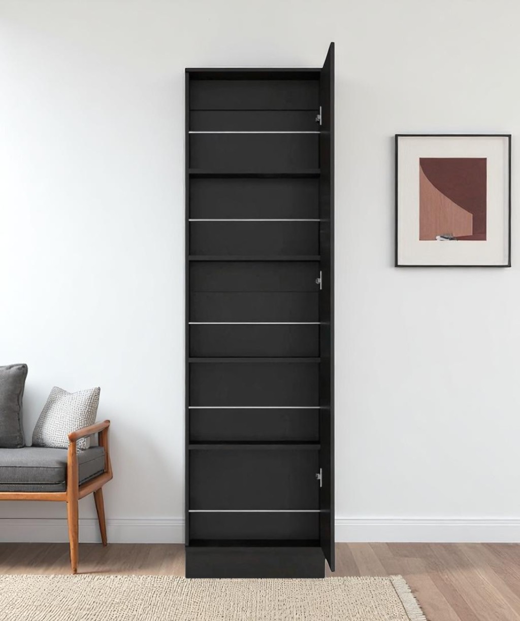 Black Ten Pair Shoe Rack - Image 3