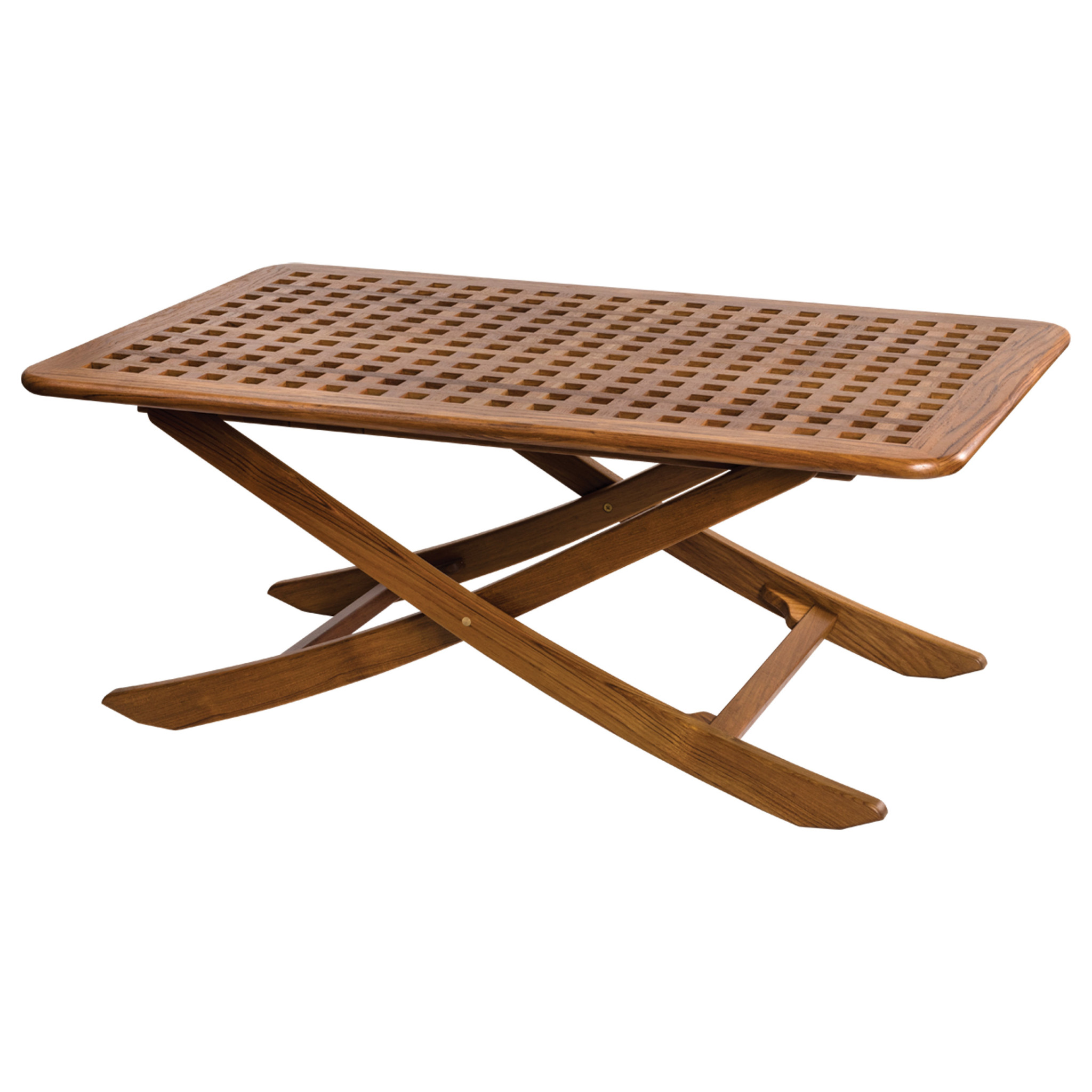 43" Brown Solid Wood Folding Outdoor Side Table - Image 3