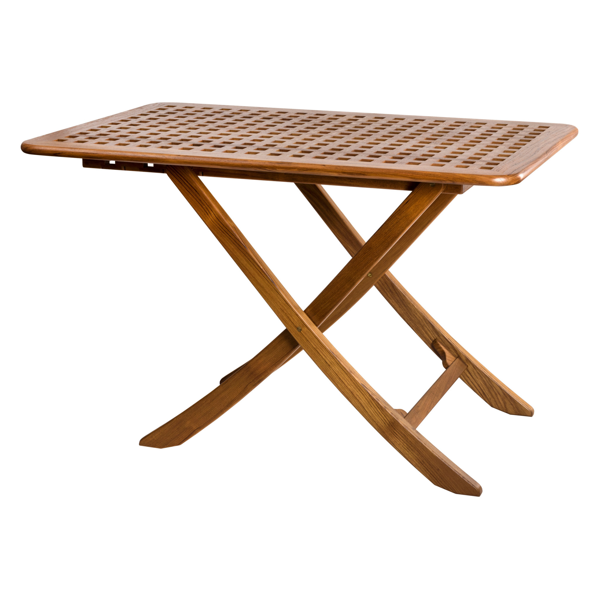 43" Brown Solid Wood Folding Outdoor Side Table - Image 2
