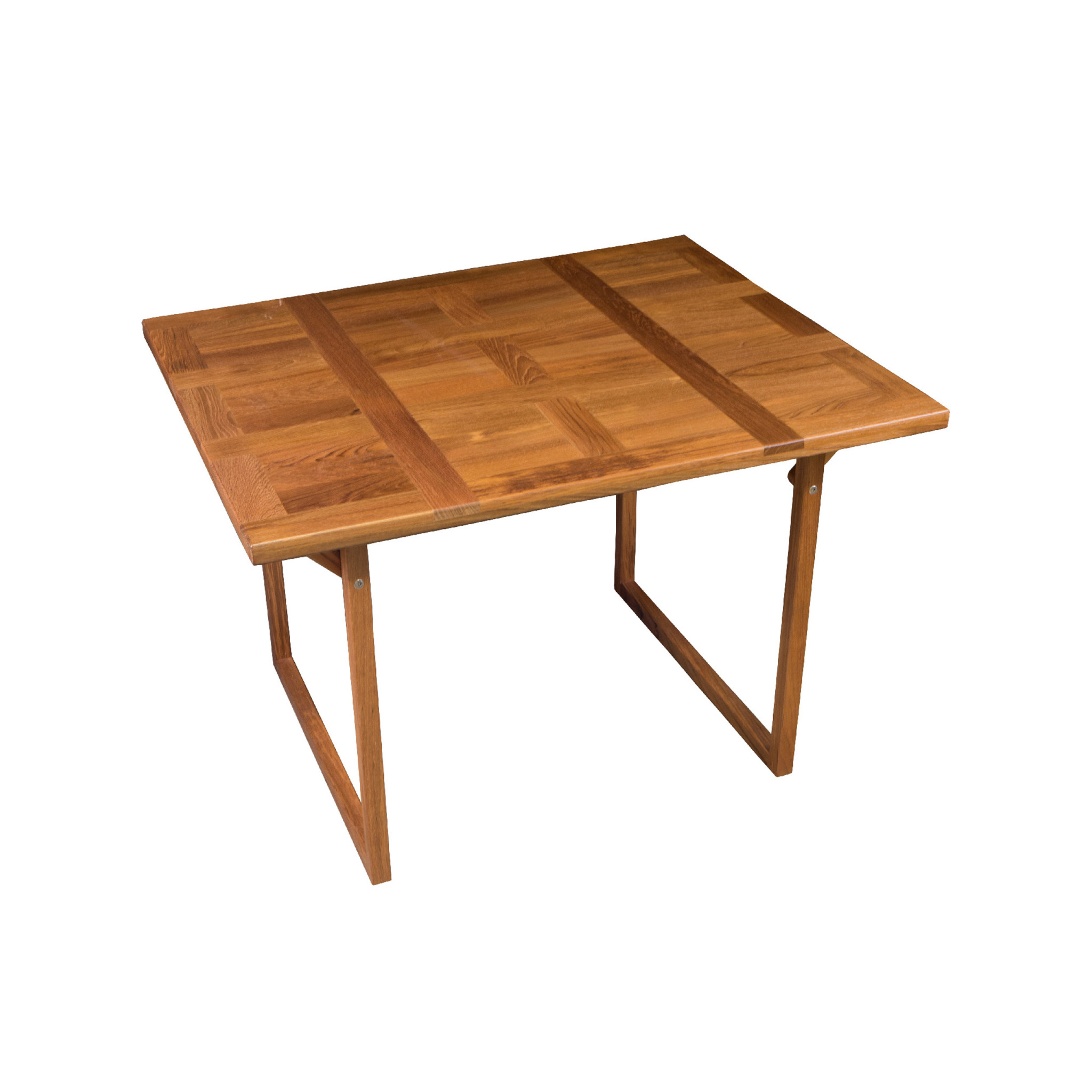 45" Brown Solid Wood Folding Outdoor Side Table - Image 3