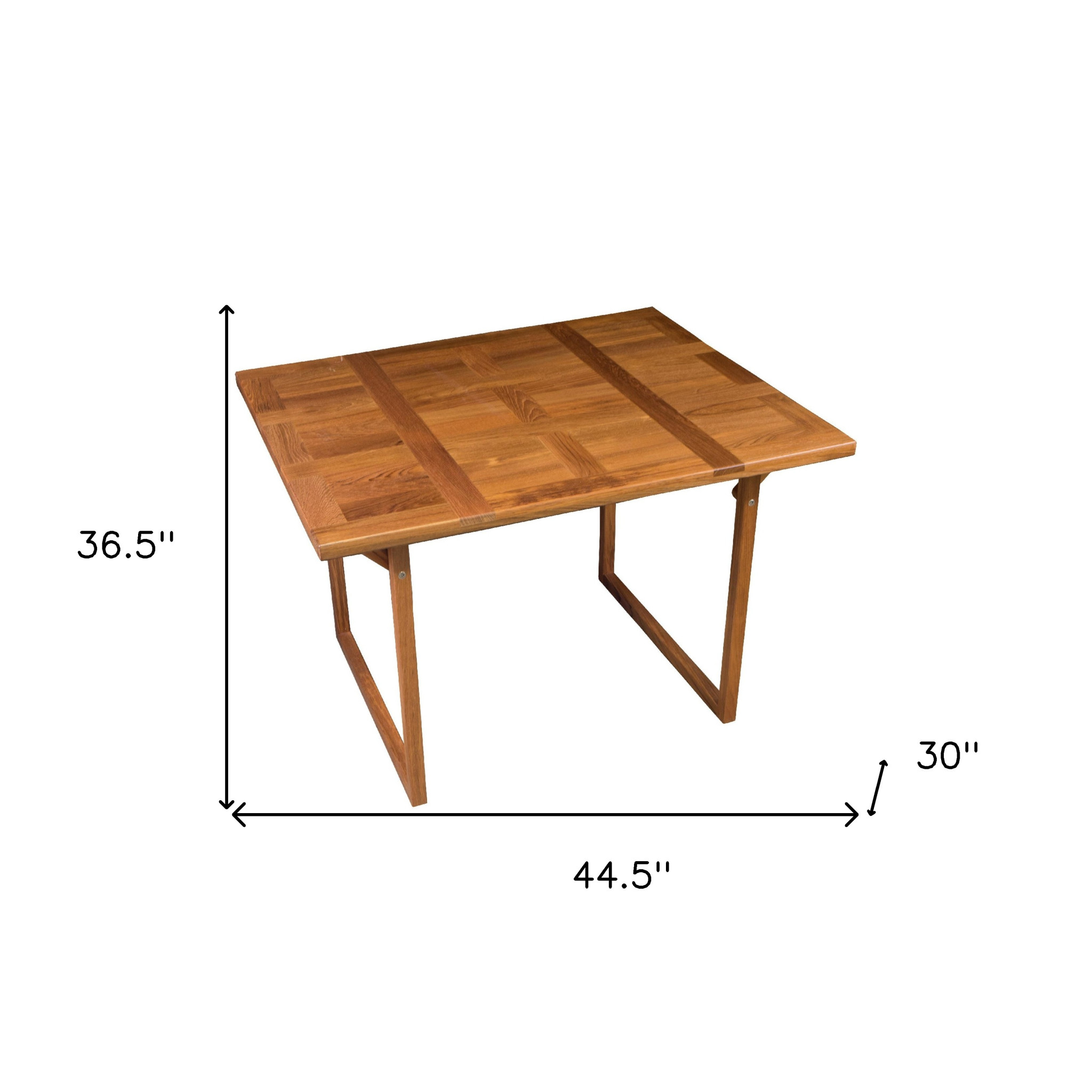 45" Brown Solid Wood Folding Outdoor Side Table - Image 5