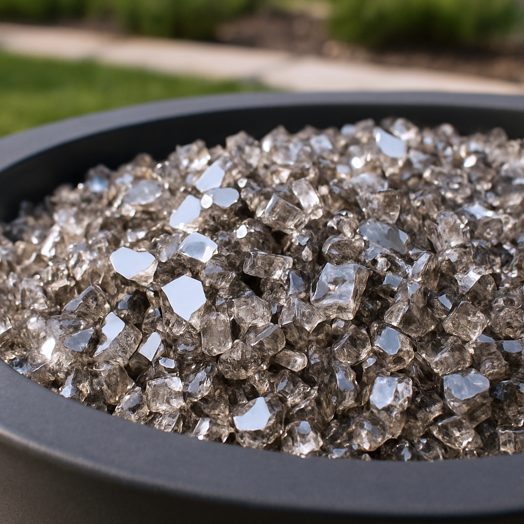 Bronze Round Reflective Fire Pit Glass - Image 2