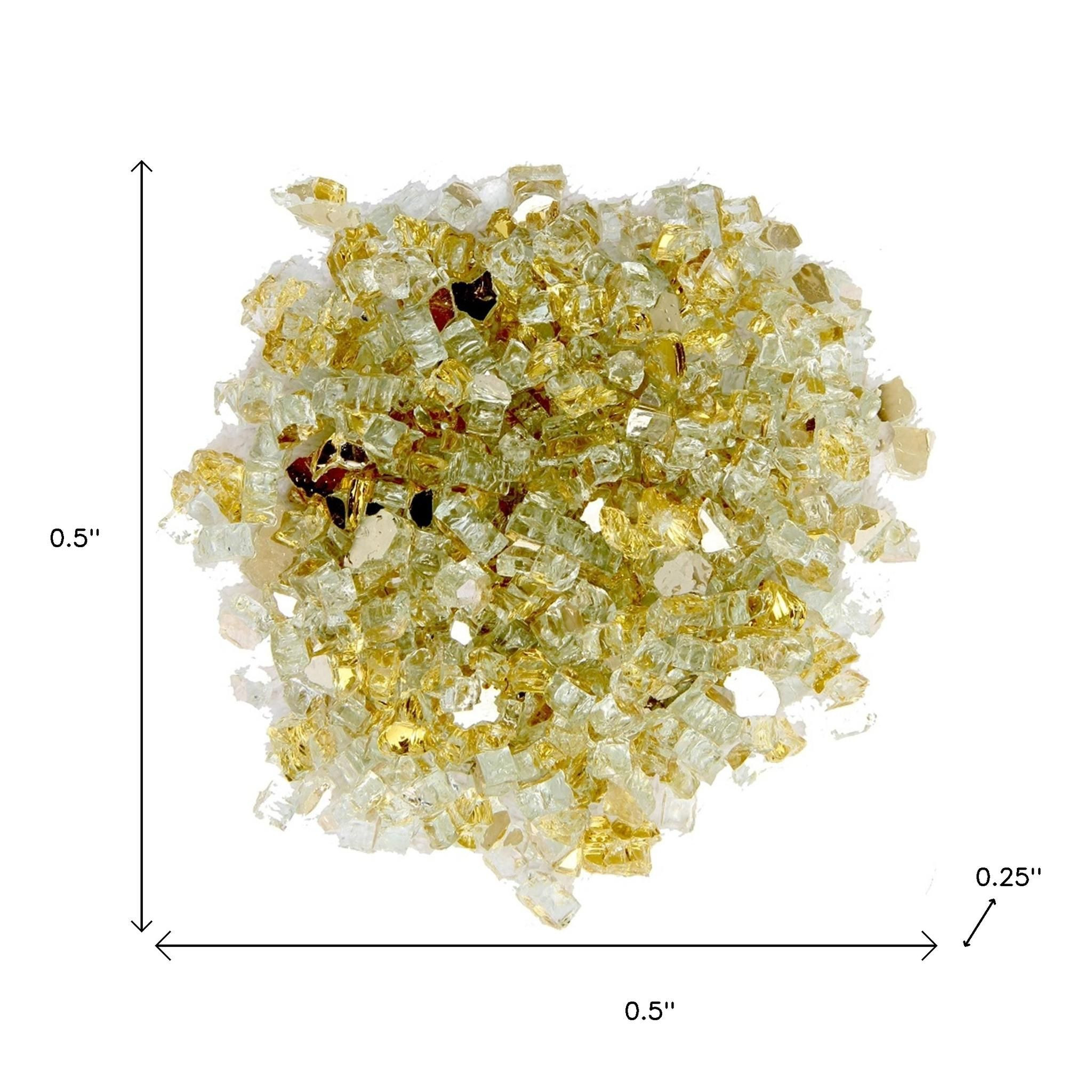 Gold Round Reflective Fire Pit Glass - Image 5