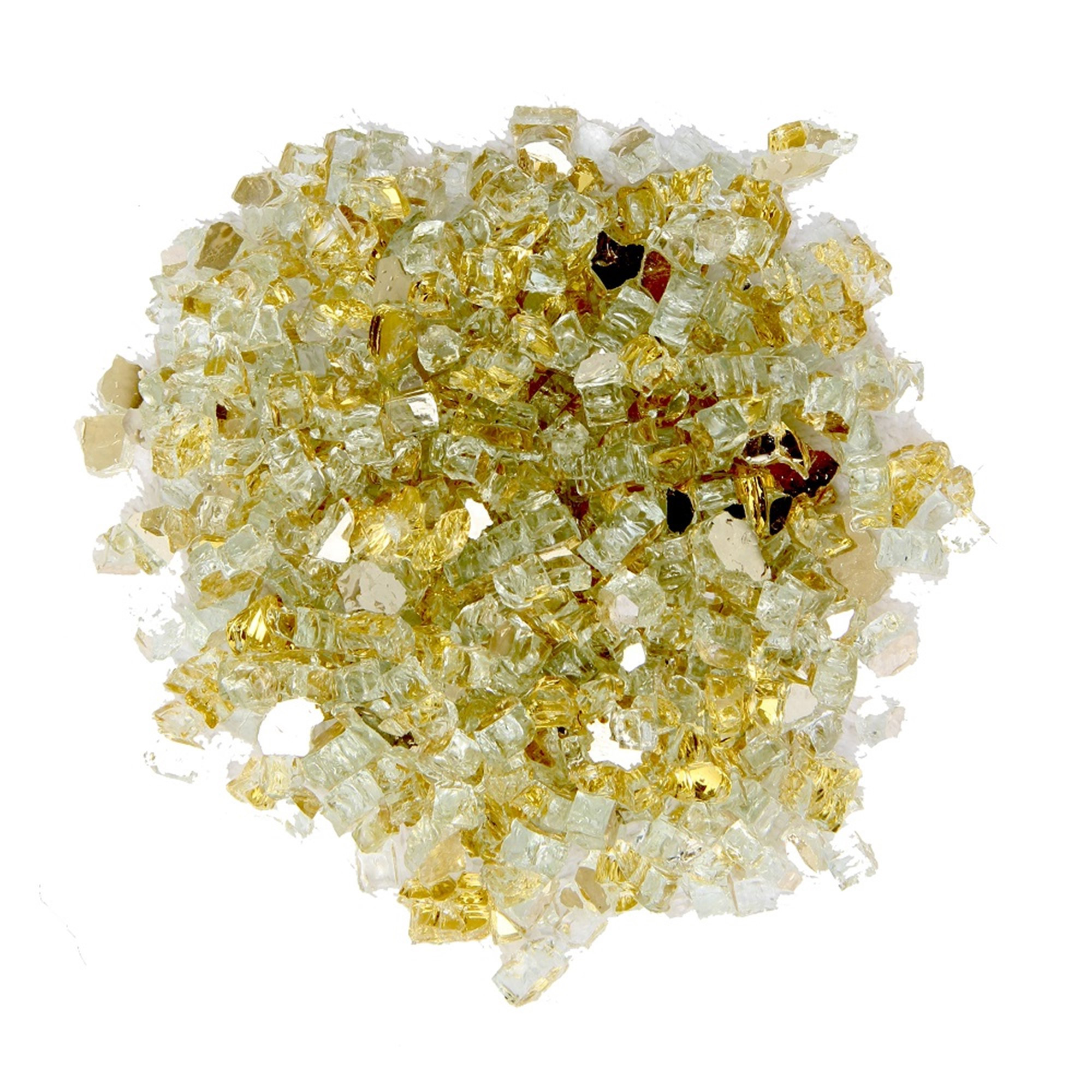 Gold Round Reflective Fire Pit Glass - Image 3