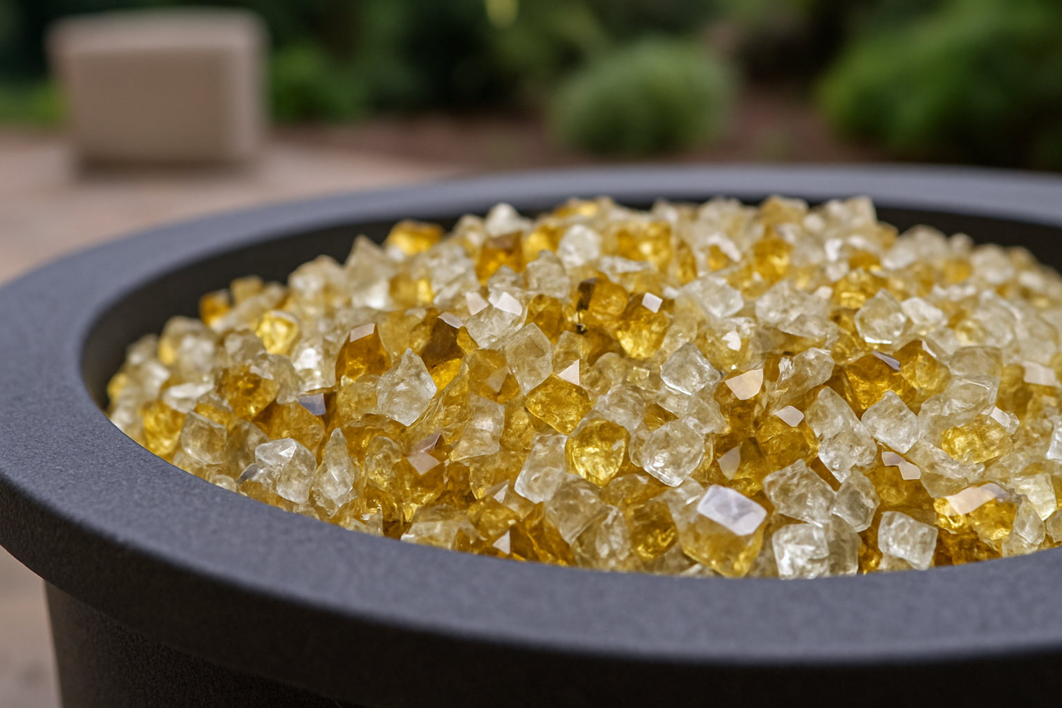 Gold Round Reflective Fire Pit Glass - Image 2