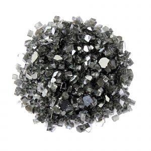 Black Round Reflective Fire Pit Glass