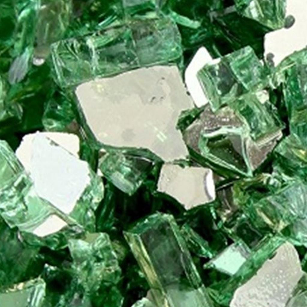 Green Round Reflective Fire Pit Glass - Image 4