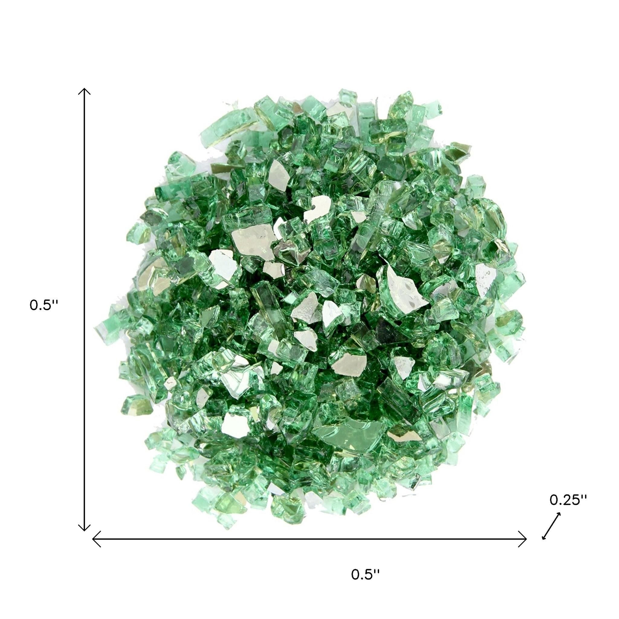 Green Round Reflective Fire Pit Glass - Image 5