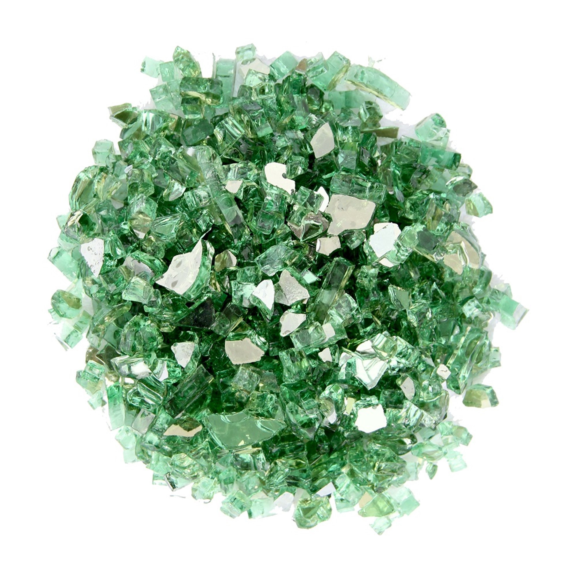 Green Round Reflective Fire Pit Glass - Image 3