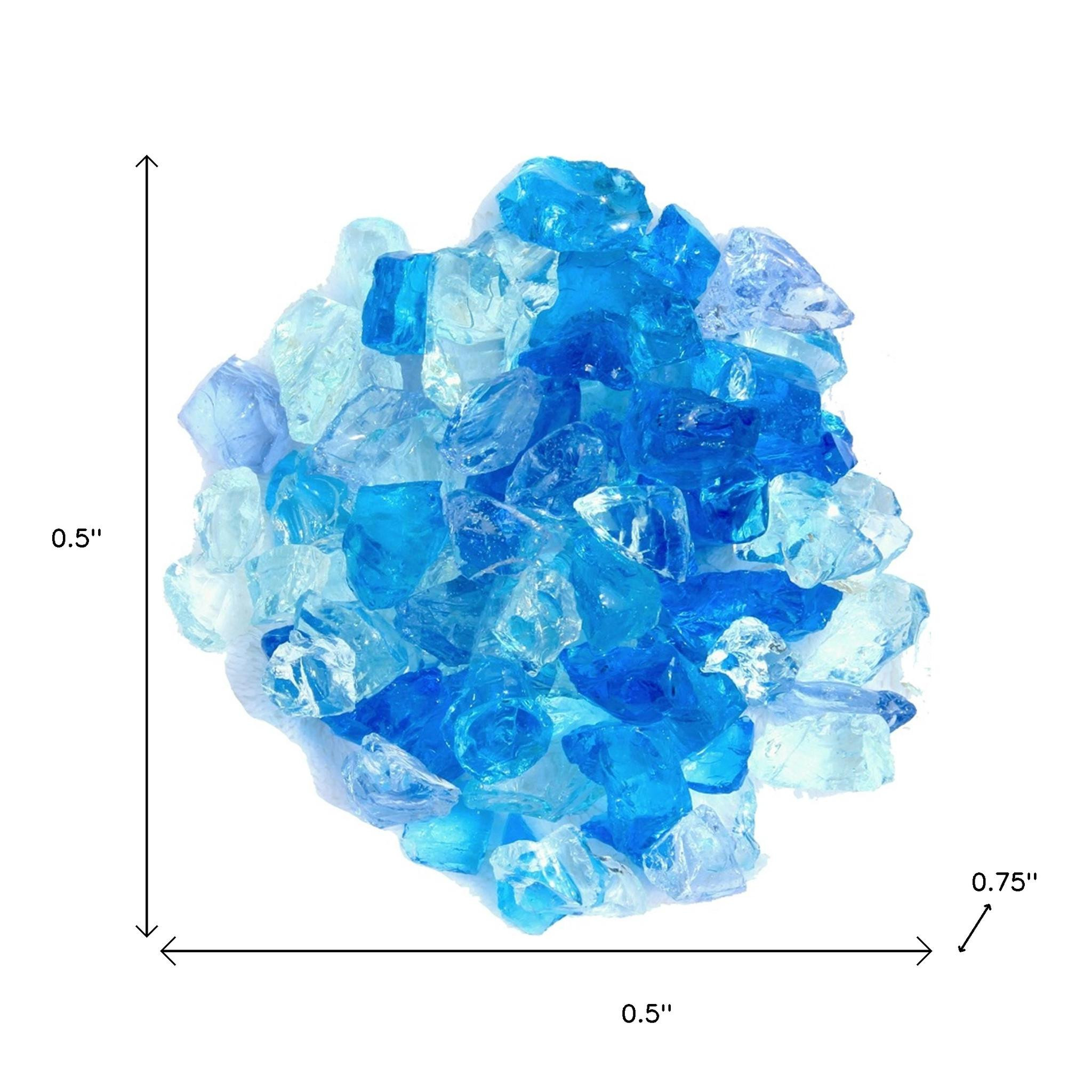 Blue Round Reflective Fire Pit Glass - Image 5