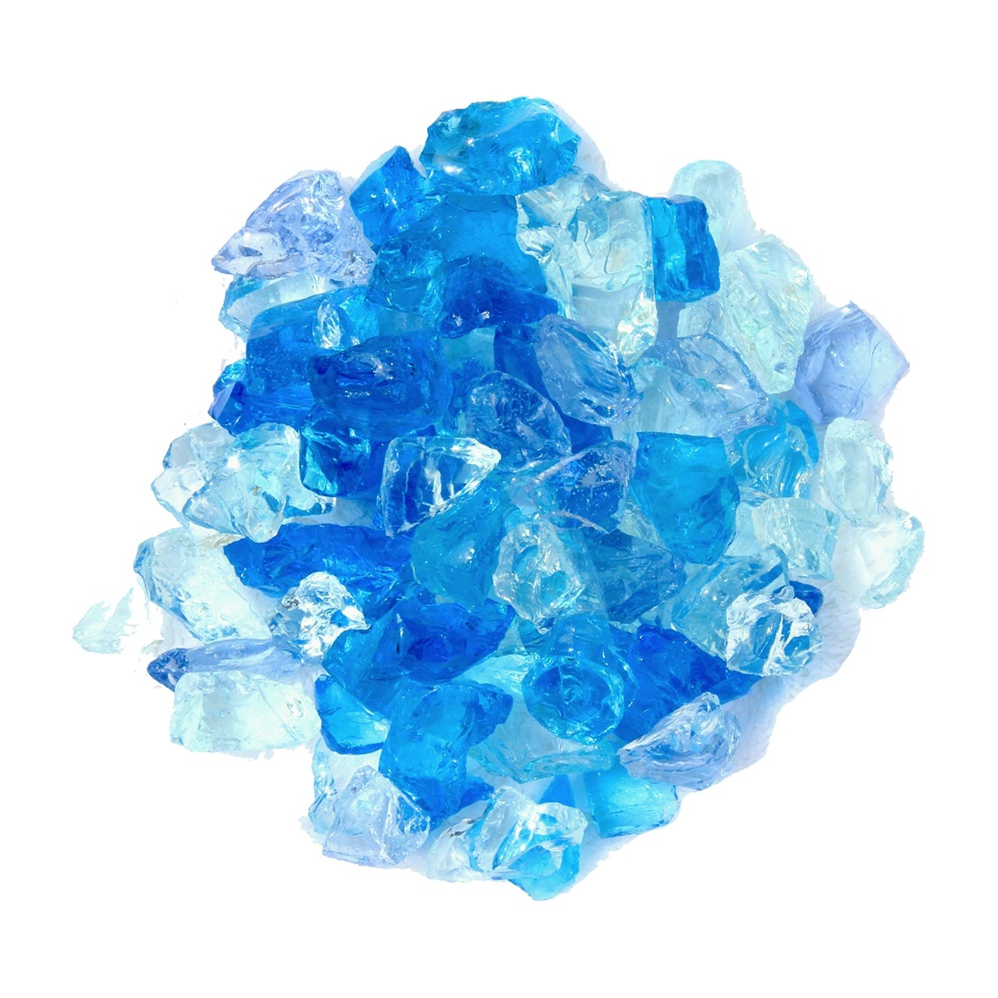 Blue Round Reflective Fire Pit Glass - Image 3