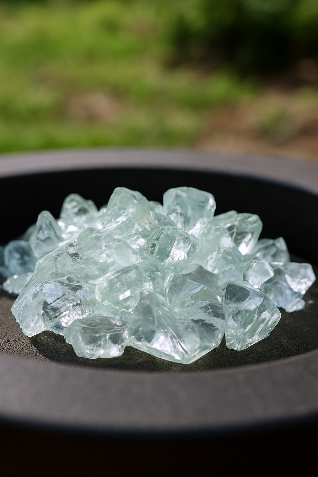 Clear Round Reflective Fire Pit Glass - Image 2