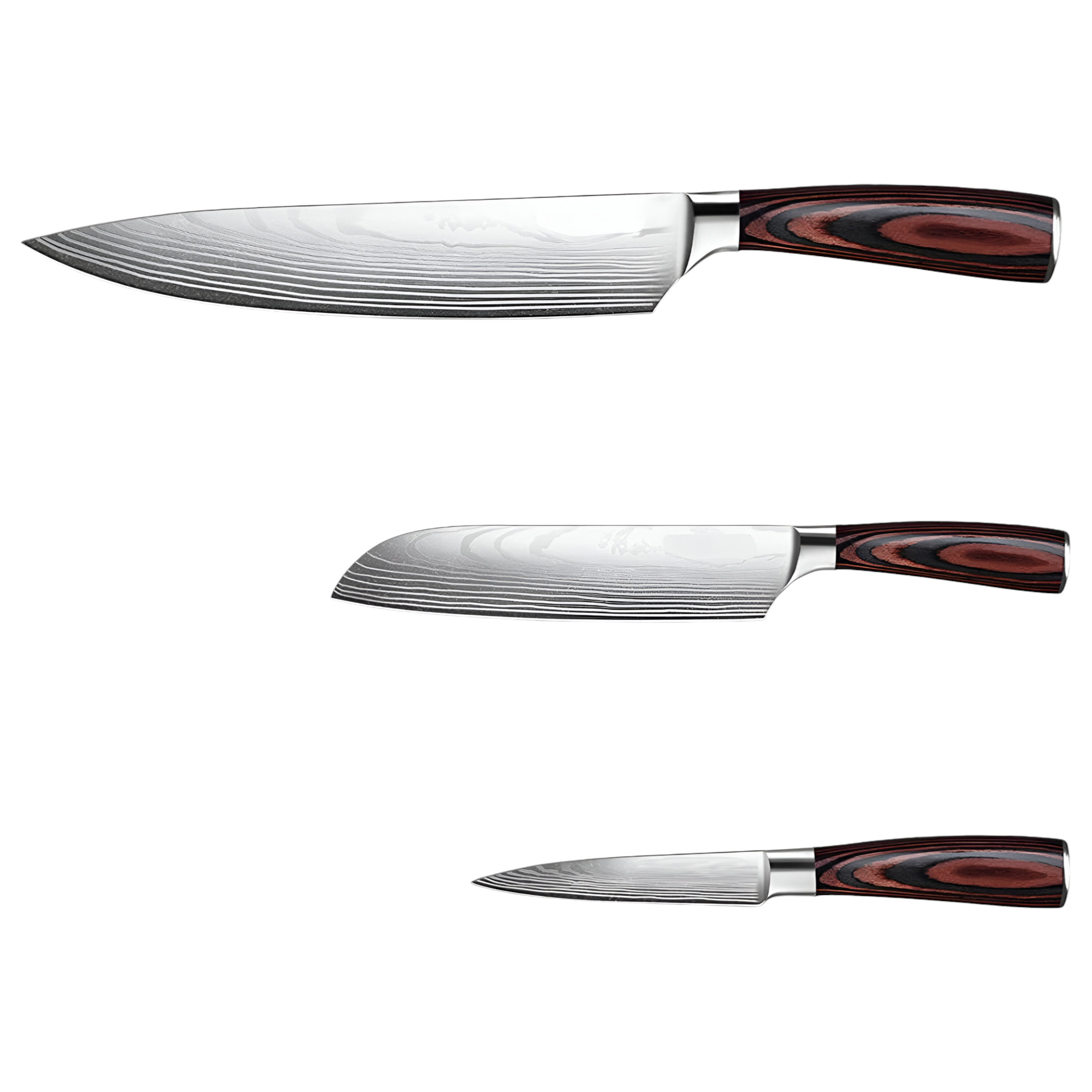 Black And Brown Wood Seven Piece Cutlery Set - Image 7