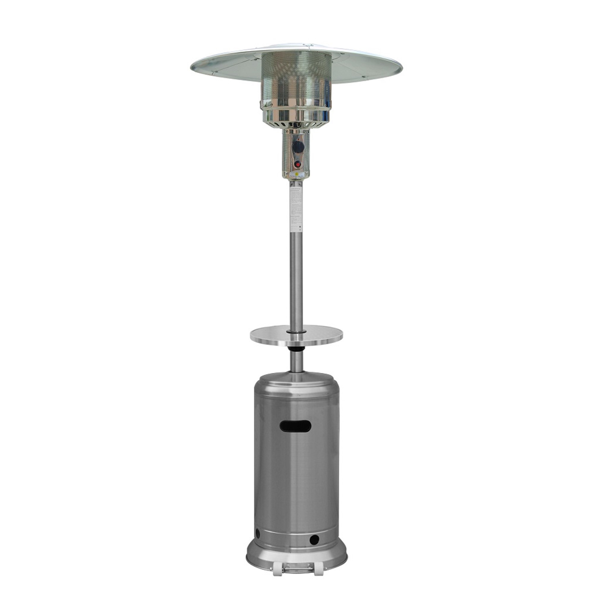 48000 BTU Silver Steel Propane Cylindrical Pole Standing Patio Heater - Image 2