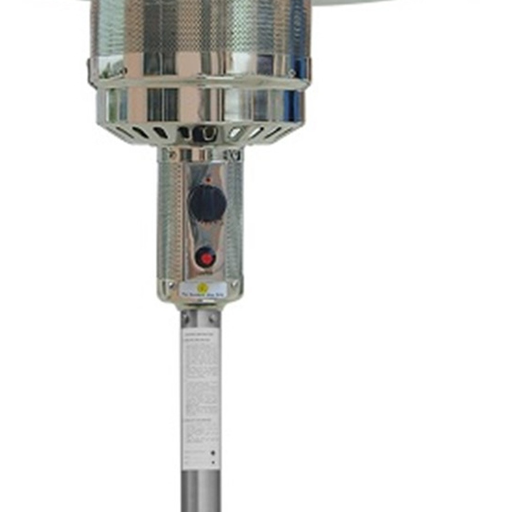 48000 BTU Silver Steel Propane Cylindrical Pole Standing Patio Heater - Image 4