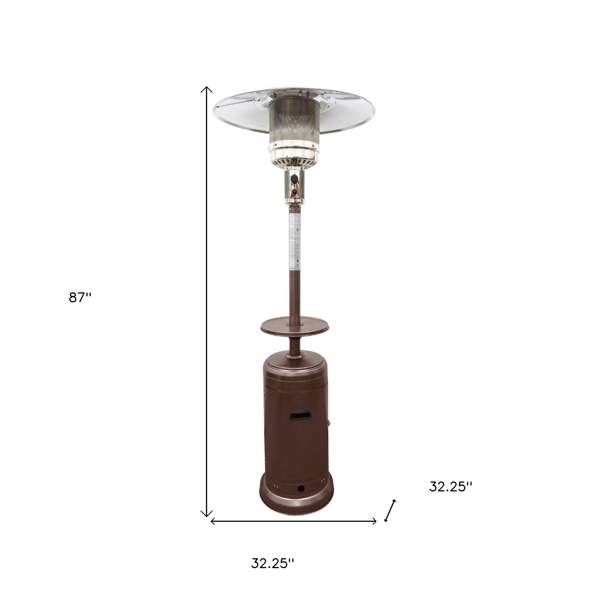 48000 BTU Bronze Steel Propane Cylindrical Pole Standing Patio Heater - Image 6