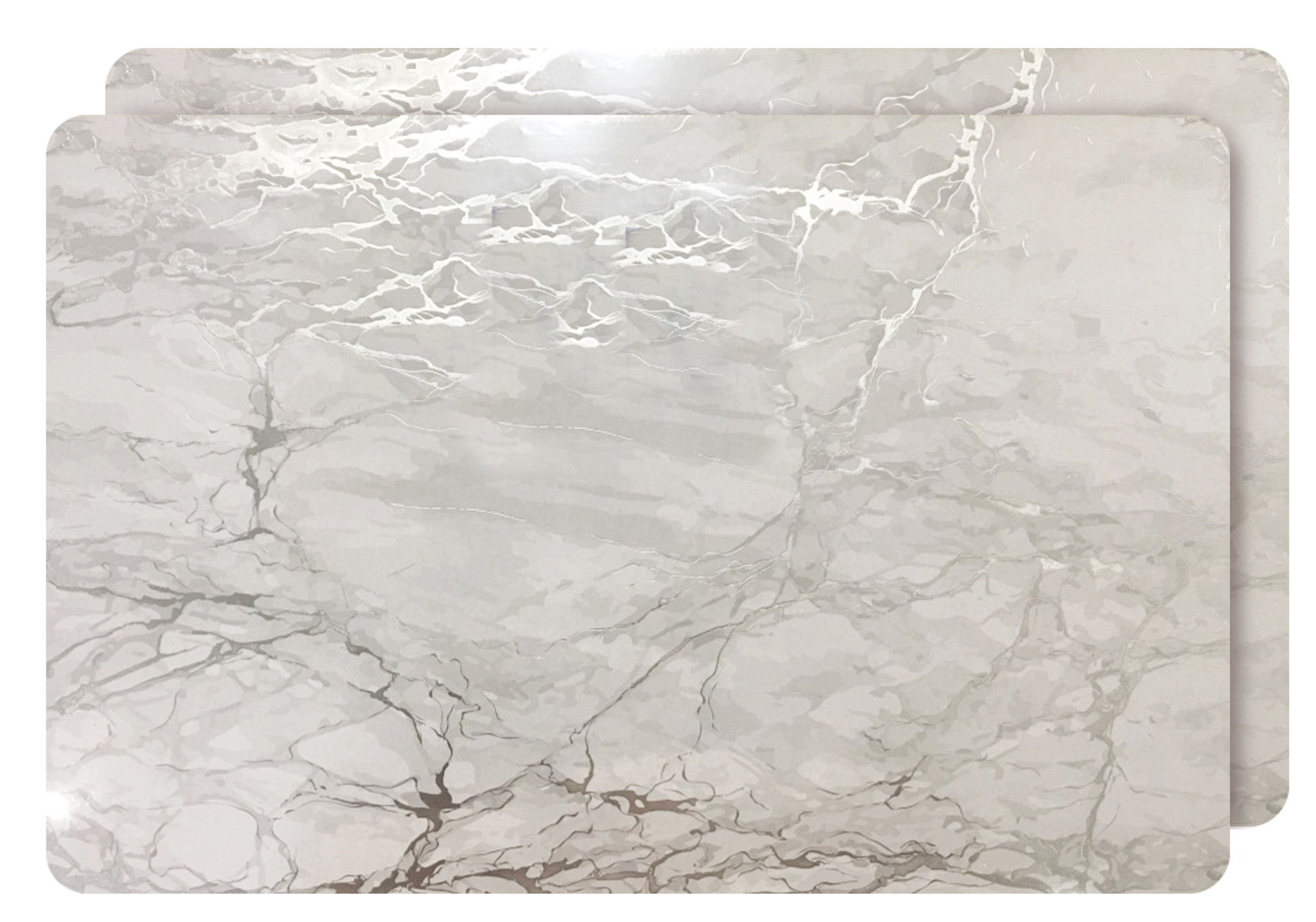 12" X 18" Silver And Gray Abstract Placemats