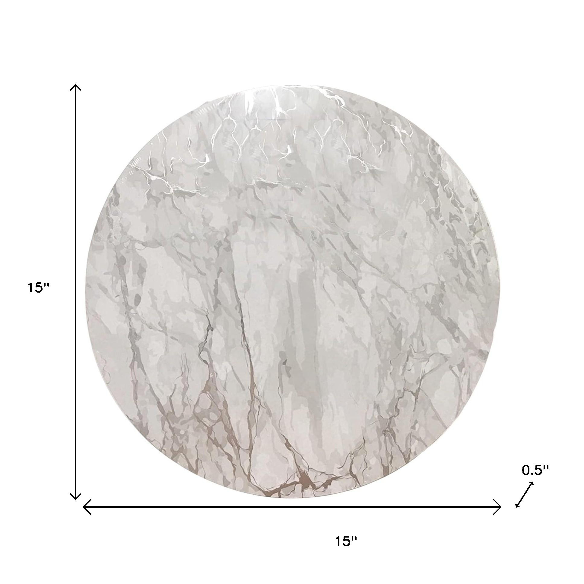 15" X 15" Silver And Gray Abstract Round Placemats - Image 7