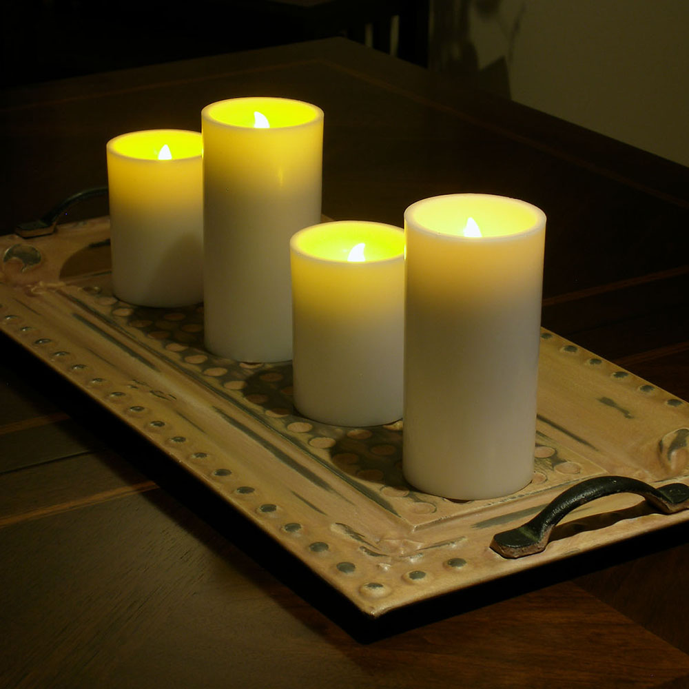 4" Ivory Flameless Pillar Candle - Image 5