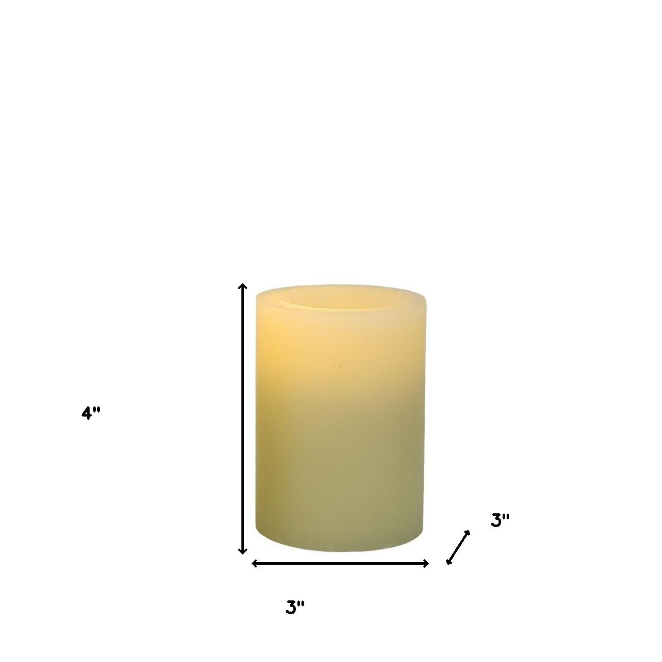 4" Ivory Flameless Pillar Candle - Image 6