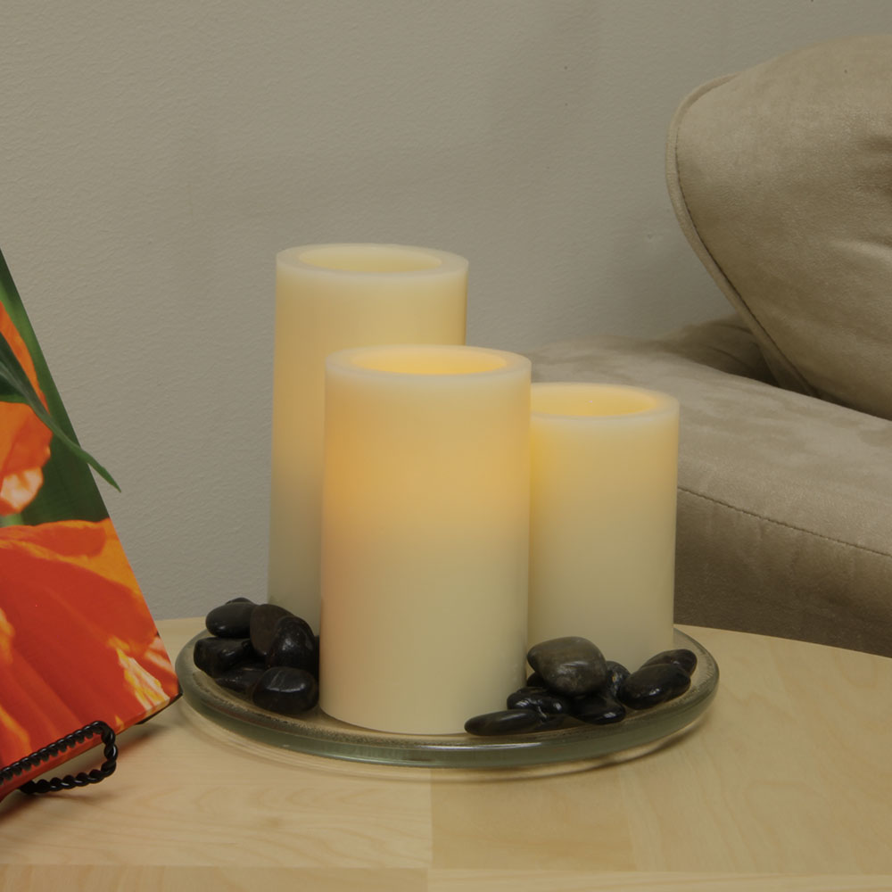 5" Ivory Flameless Pillar Candle - Image 5