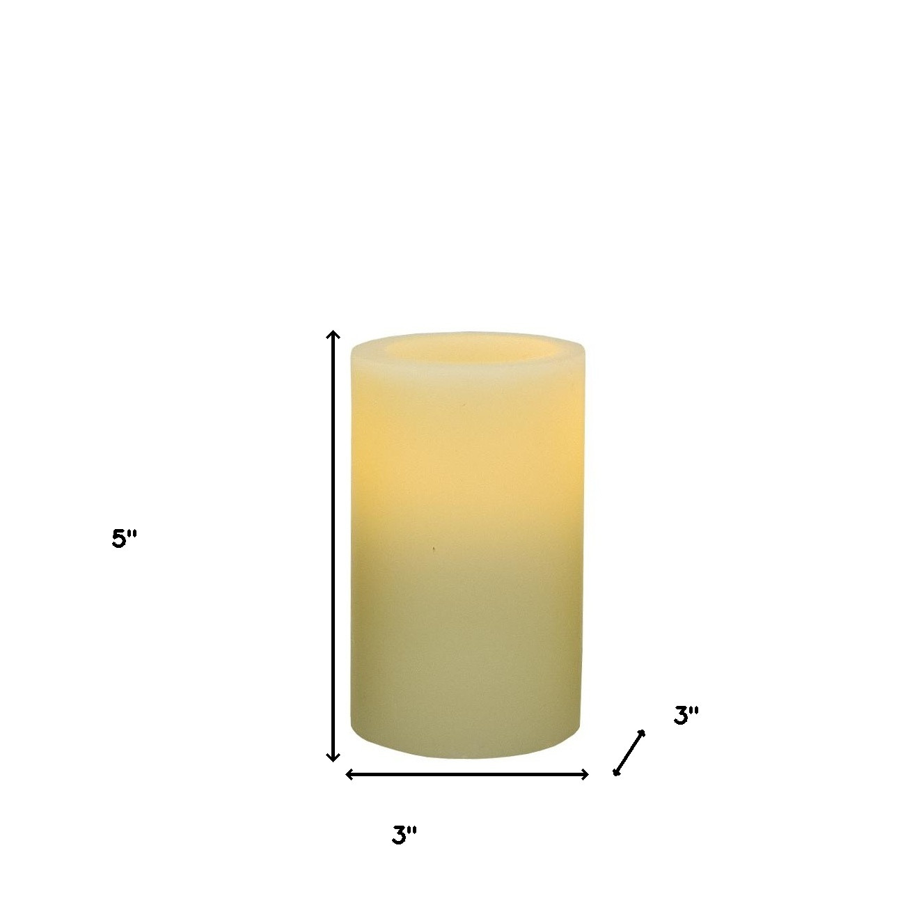 5" Ivory Flameless Pillar Candle - Image 6