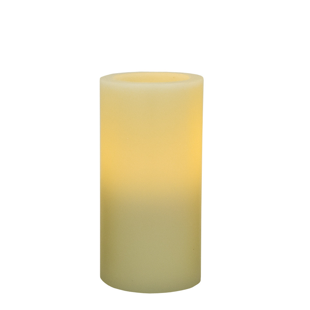 6" Ivory Flameless Pillar Candle - Image 2