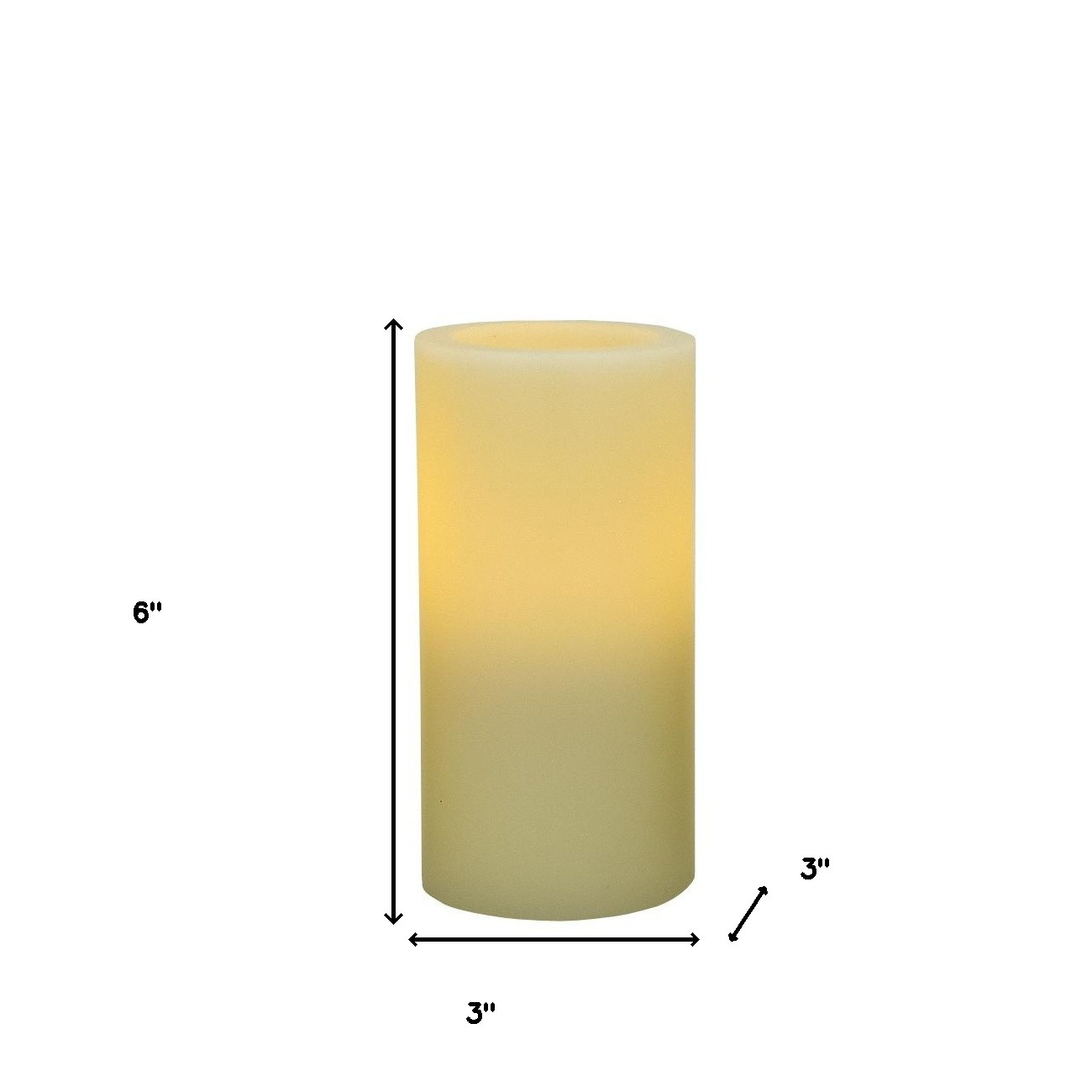 6" Ivory Flameless Pillar Candle - Image 6