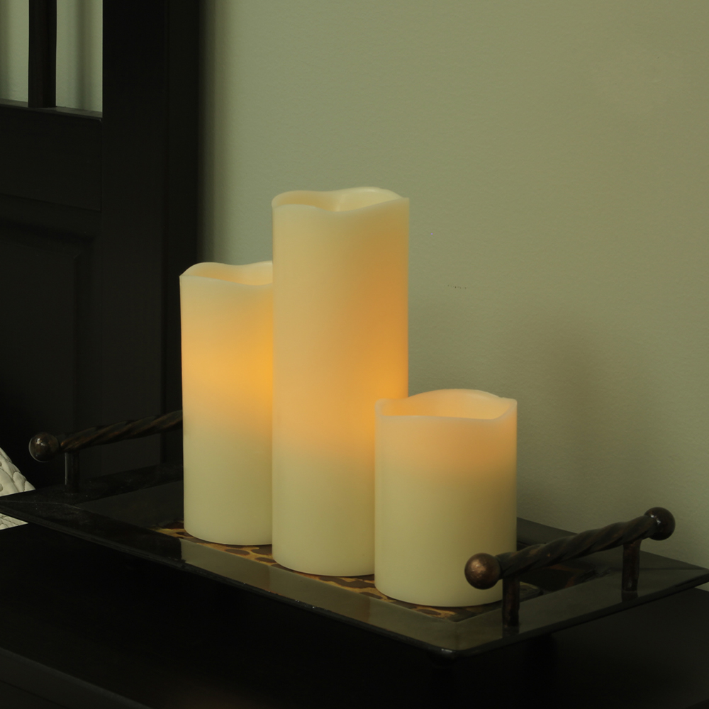 4" Ivory Flameless Pillar Candle - Image 5