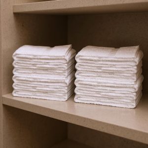 Set of Twelve White Cotton 15" X 25" Hand Towel Set