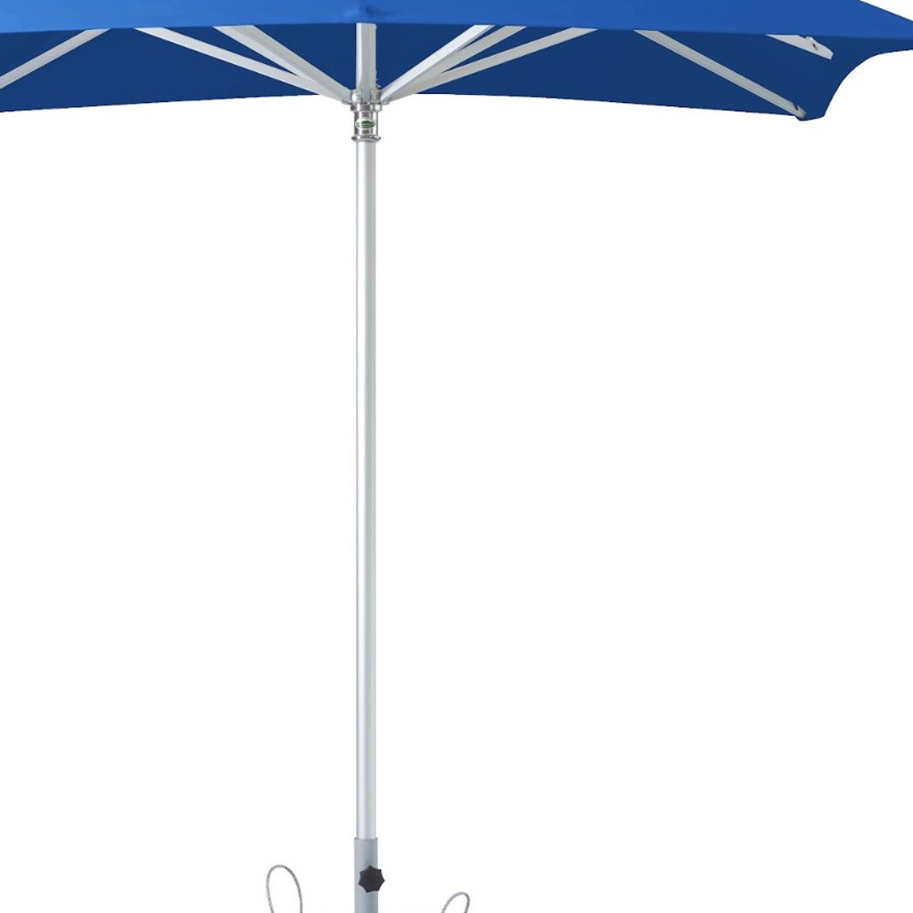 8' Blue Polyester Square Market Patio Umbrella - Image 3