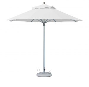 10' White Polyester Round Market Patio Umbrella