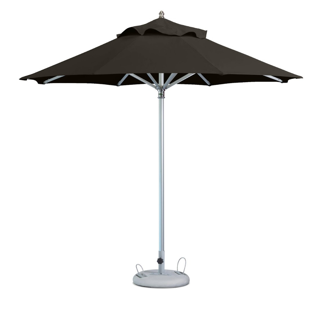 10' Black Polyester Round Market Patio Umbrella - Image 3
